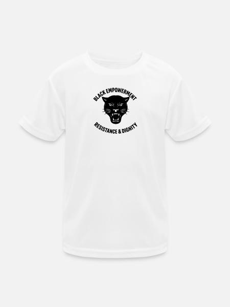 Black Empowerment Panther – Résistance & Dignité  - T-shirt sport Enfant - blanc - Devant