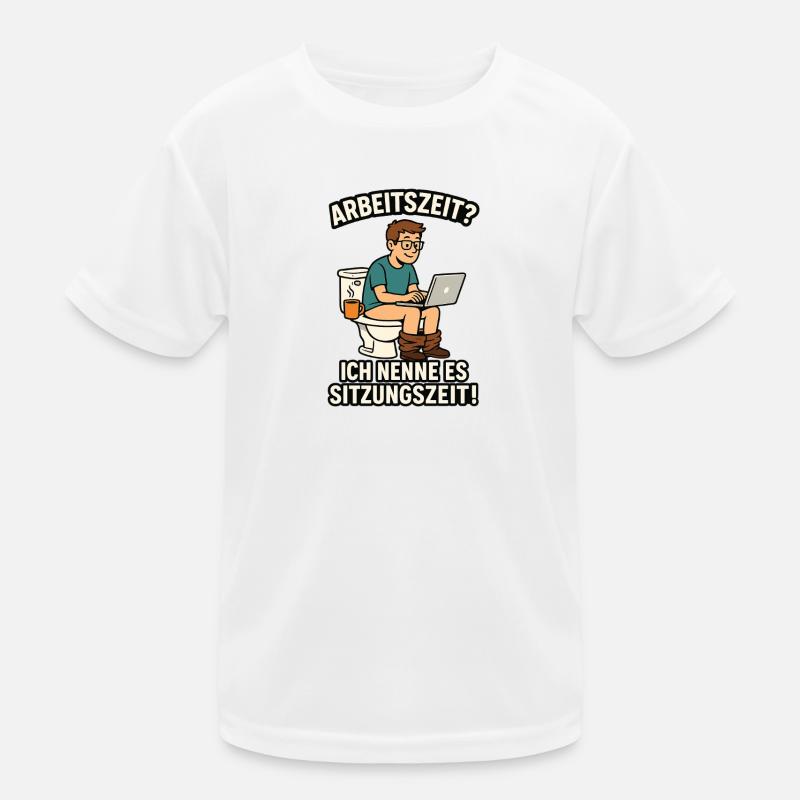 Sitzungszeit am Laptop Kinder Funktions-T-Shirt