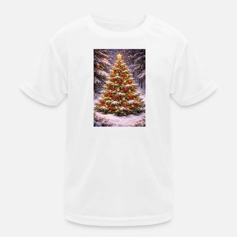 Winter Magic Tree Decoration - Kids Functional T-Shirt - white