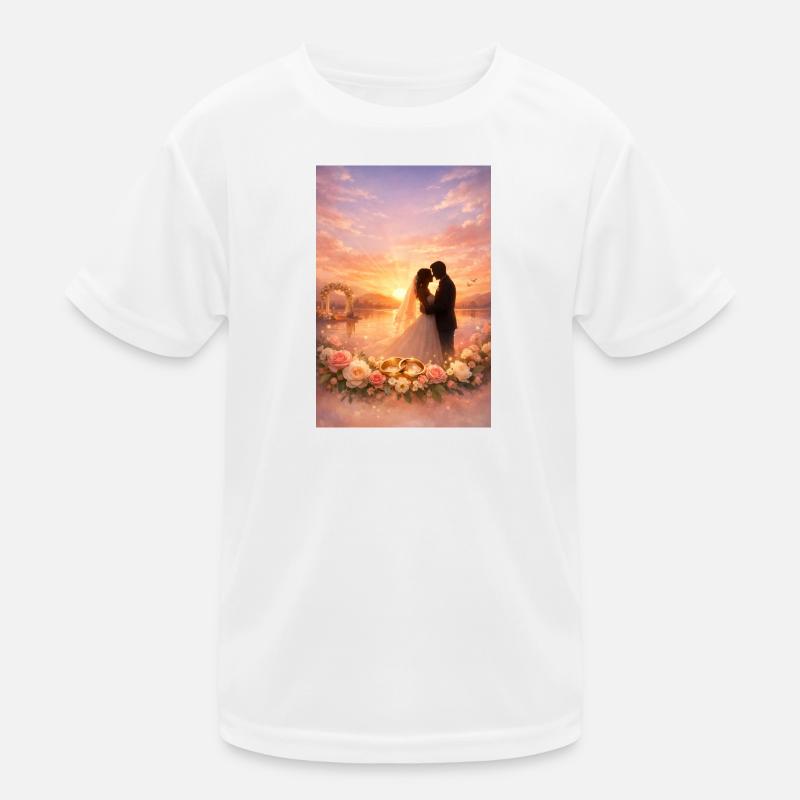 Rêves de mariage au coucher du soleil T-shirt sport Enfant