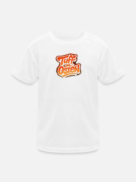 Tuff im Osten - Kinder Funktions-T-Shirt - Weiß - Vorne