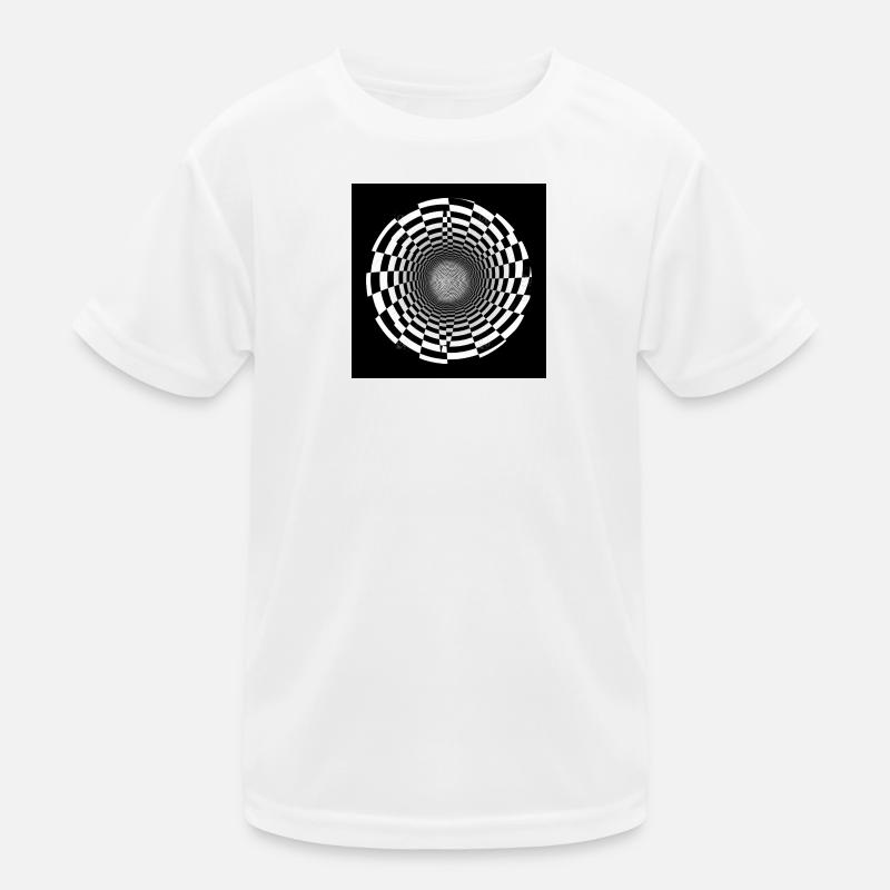 Schwarz-Weiß-optischer Wirbel Kinder Funktions-T-Shirt