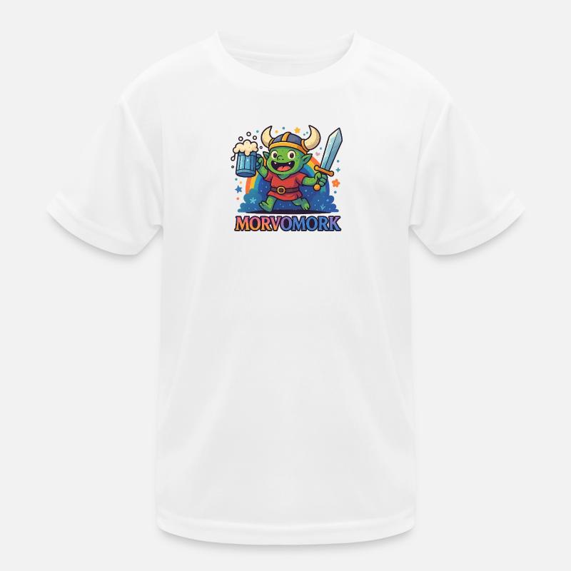 Goblin Viking Spaßheld - Kinder Funktions-T-Shirt - Weiß