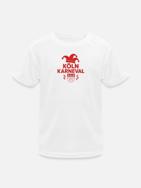Kölner Karneval 2026 Narrenkappe - Kinder Funktions-T-Shirt - Weiß - Vorne