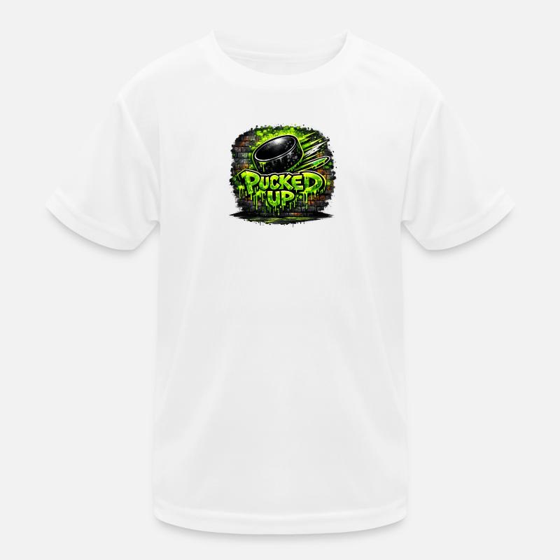 Pucked Up Graffiti Neon  - Kinder Funktions-T-Shirt - Weiß