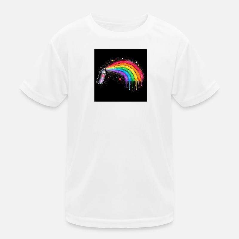 Regenbogen-Spray Kunst Kinder Funktions-T-Shirt