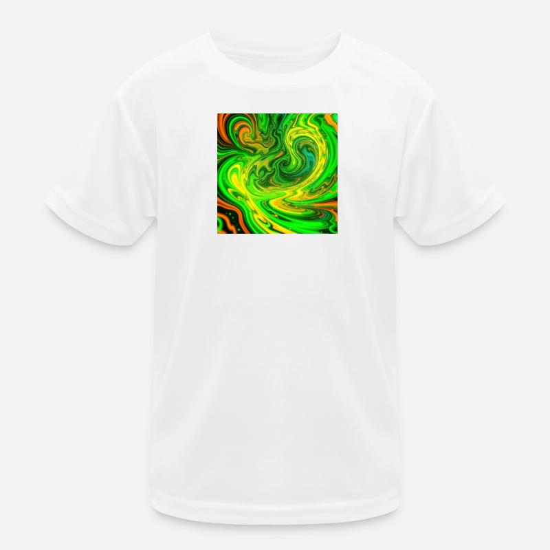 La couleur psychédélique tourbillonne en vert T-shirt sport Enfant