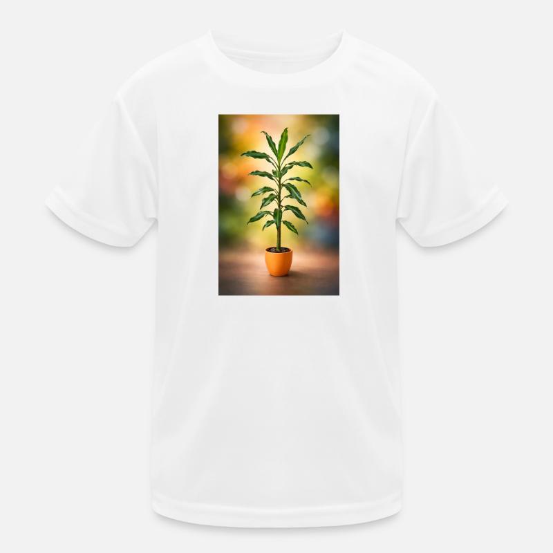 Green potted tree elegance - Kids Functional T-Shirt - white