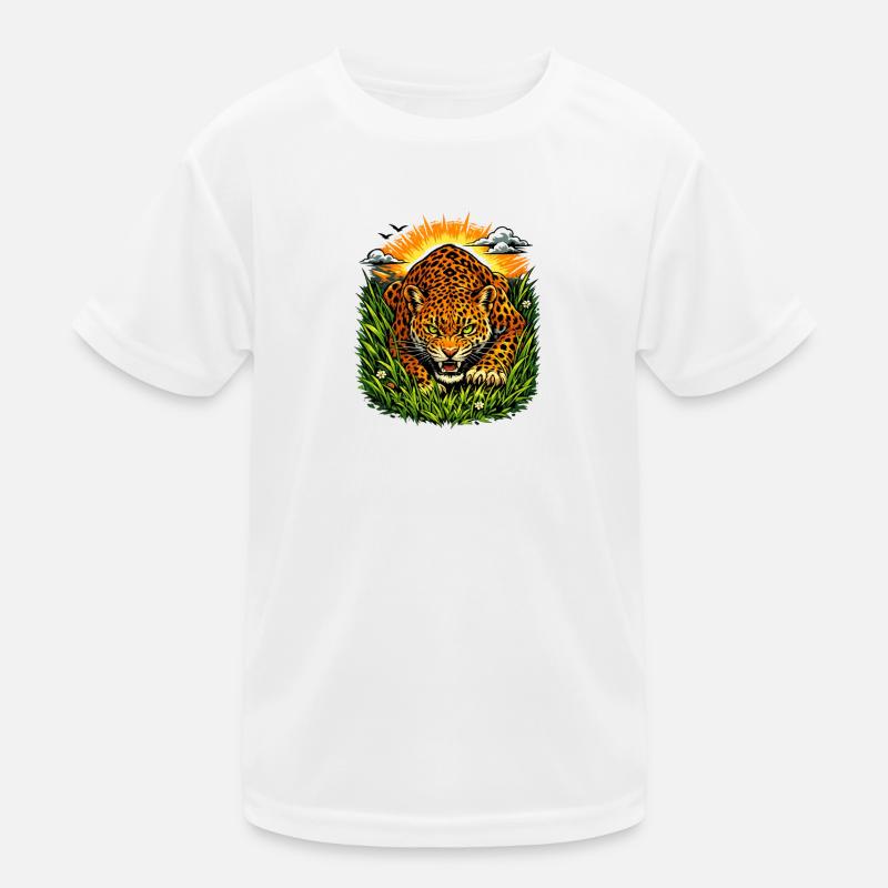 Leopard at sunrise Kids Functional T-Shirt
