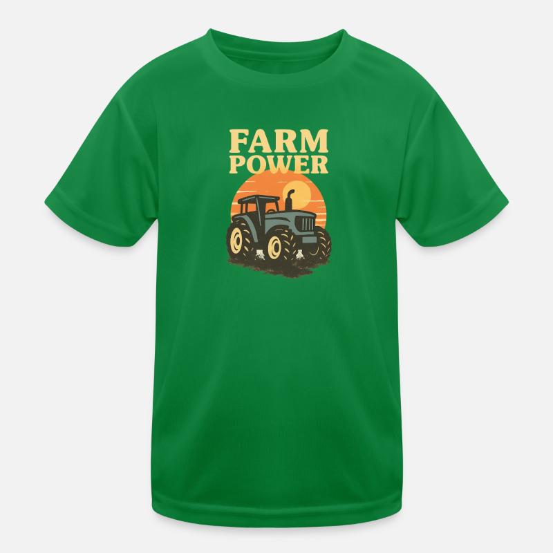 Tracteur et Coucher de soleil T-shirt sport Enfant