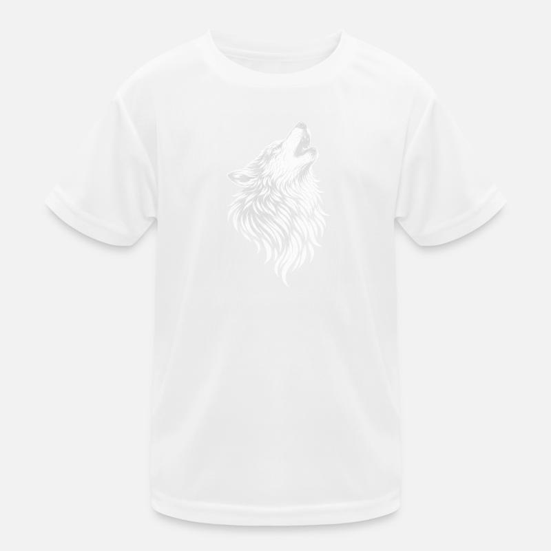 Jaulender Wolf im Vintage Stil Kinder Funktions-T-Shirt