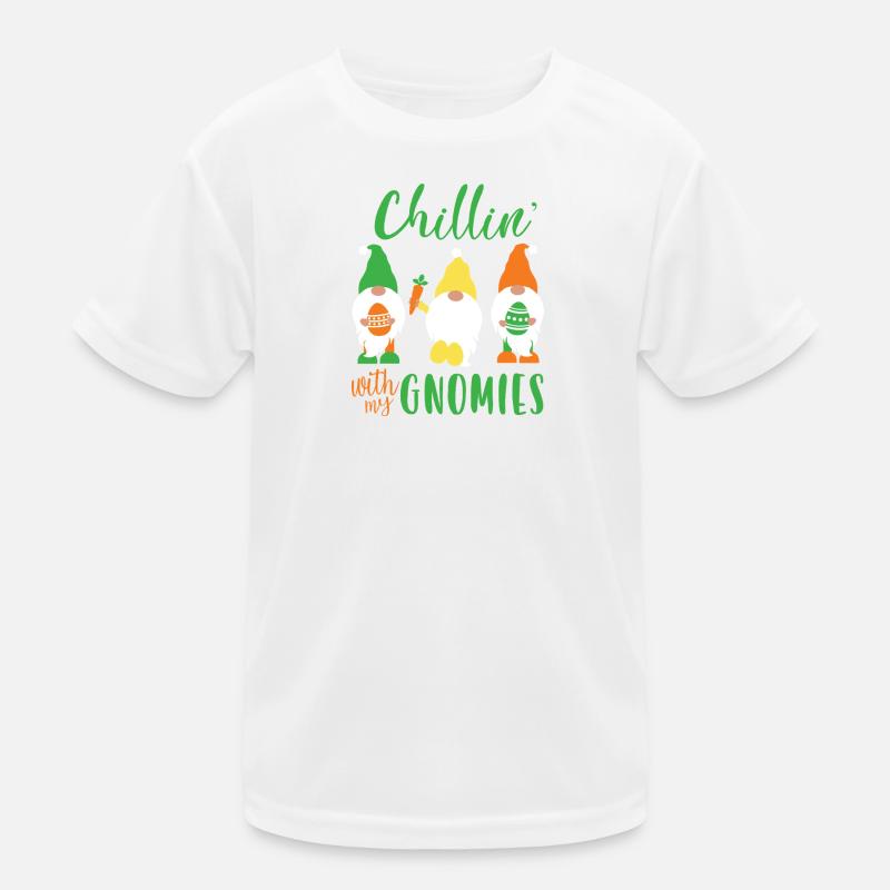 Chillin’ With My Gnomies Easter Design - Kids Functional T-Shirt - white