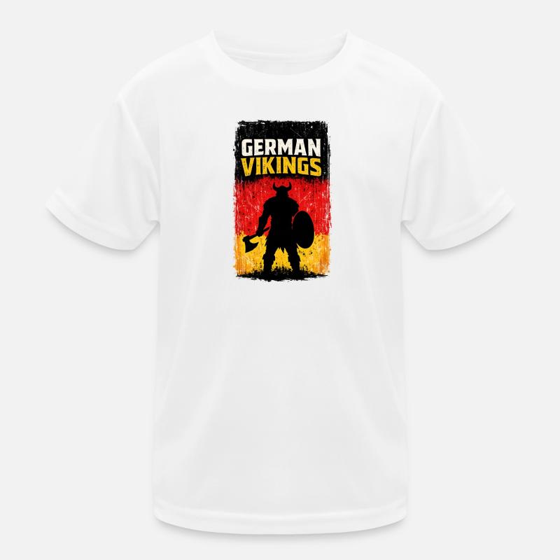 Deutsche Wikinger – Wikingerkrieger-Deutschland-Flagge Kinder Funktions-T-Shirt