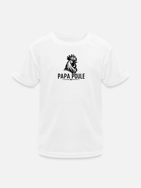 Daddy Hen – Beschützender Daddy - Kinder Funktions-T-Shirt - Weiß - Vorne