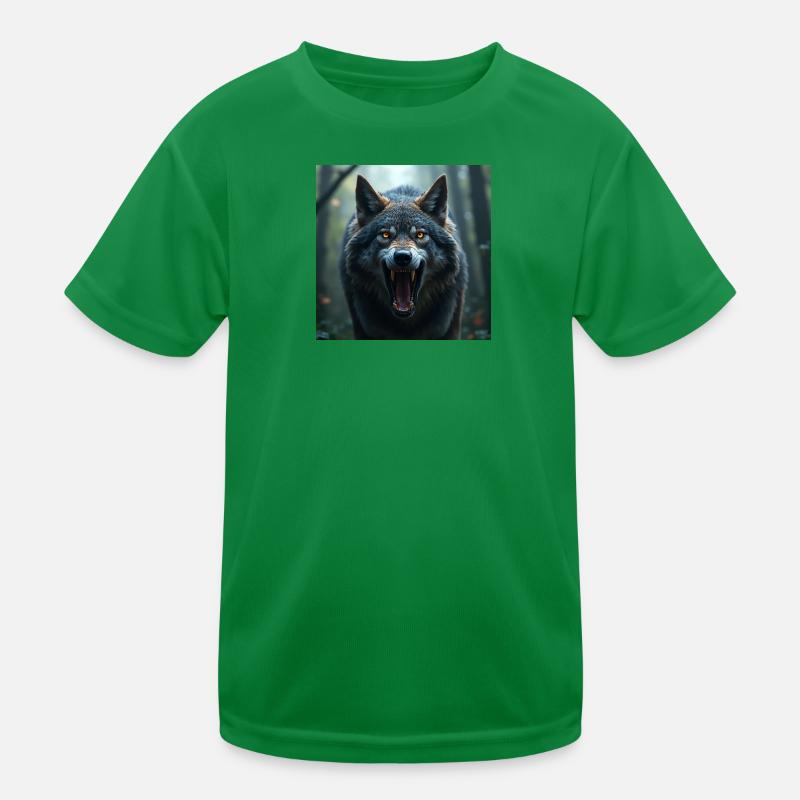 Aggressive wolf Kids Functional T-Shirt