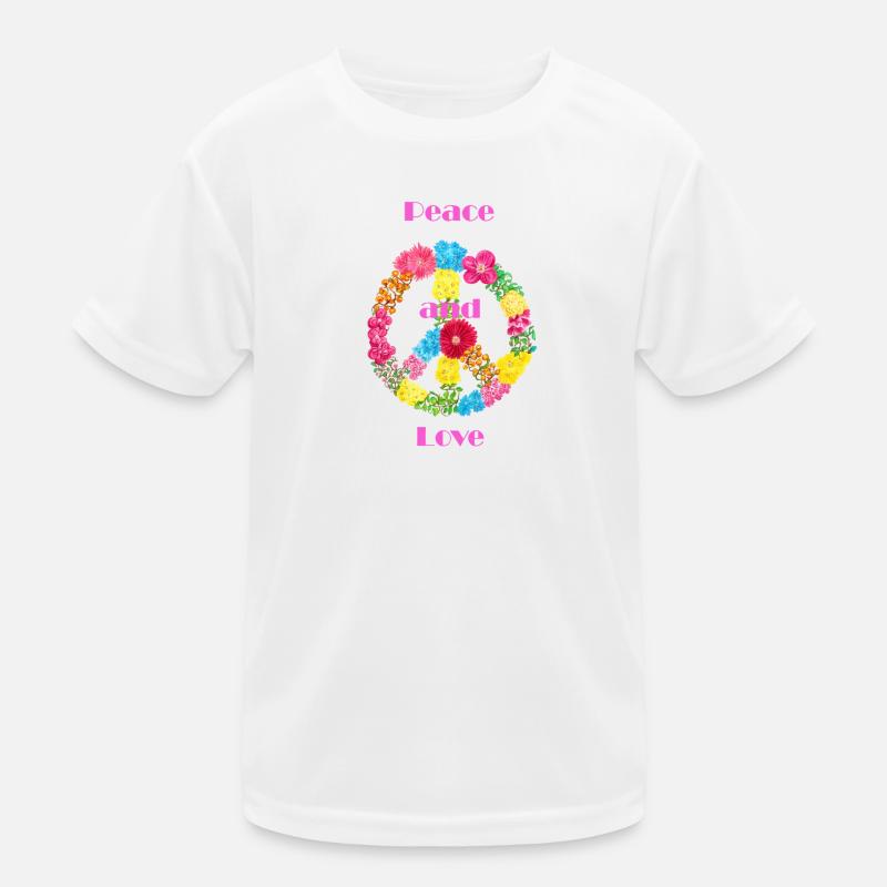 Blumen Peace Zeichen Kinder Funktions-T-Shirt
