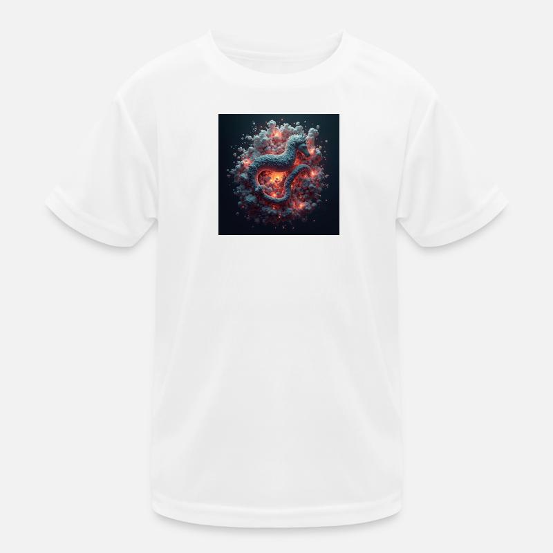 Hypocampal - Kinder Funktions-T-Shirt - Weiß