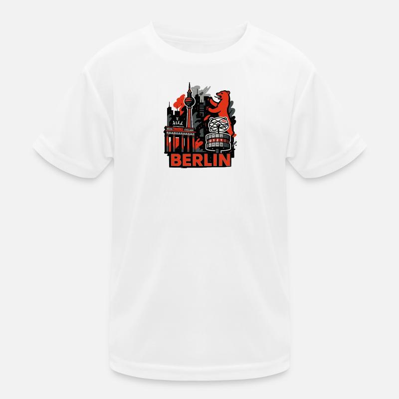 Berlin Skyline Bär Kinder Funktions-T-Shirt