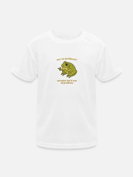 Frog Sayings Problemo Remix - Kids Functional T-Shirt - white - Front
