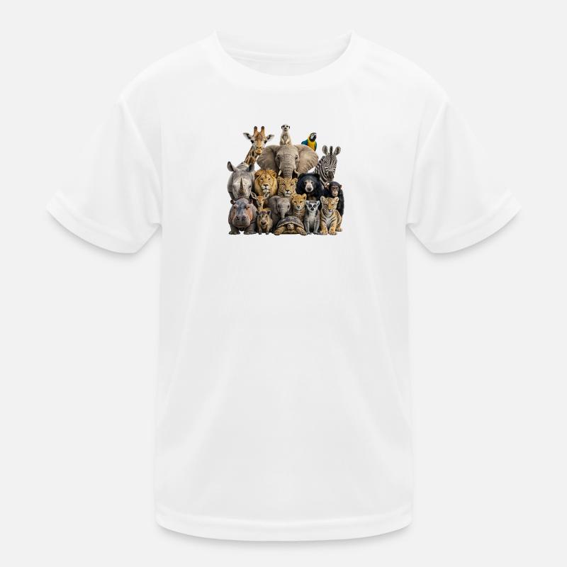 Tierische Versammlung - Kinder Funktions-T-Shirt - Weiß