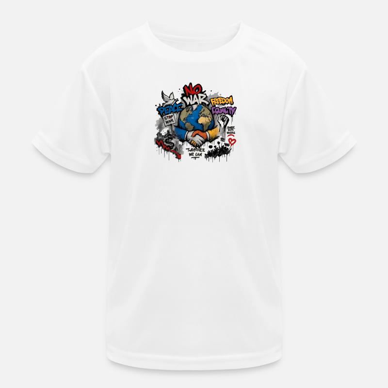 Weltfrieden Graffiti: Hände verbinden Kinder Funktions-T-Shirt