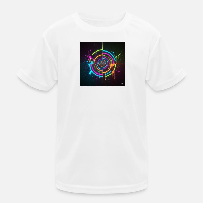 Neon Circle Splatter Kids Functional T-Shirt