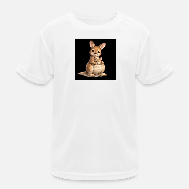 Mutter Känguru mit ihrem Baby Kinder Funktions-T-Shirt
