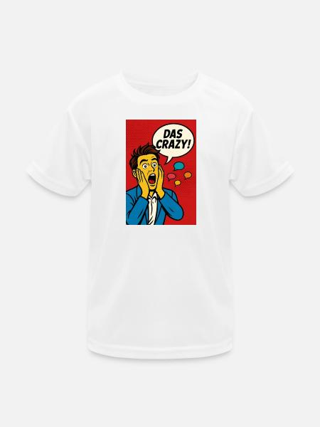 Pop Art Panik Panel - Kinder Funktions-T-Shirt - Weiß - Vorne