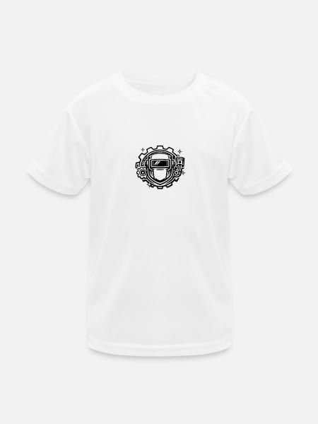 Schweißer Funken Metall Industrie Arbeit Stolz - Kinder Funktions-T-Shirt - Weiß - Vorne