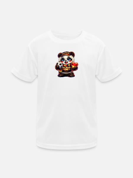 🐼 WM Panda Deutschland – Fan Mode ON ⚽🔥 - Kinder Funktions-T-Shirt - Weiß