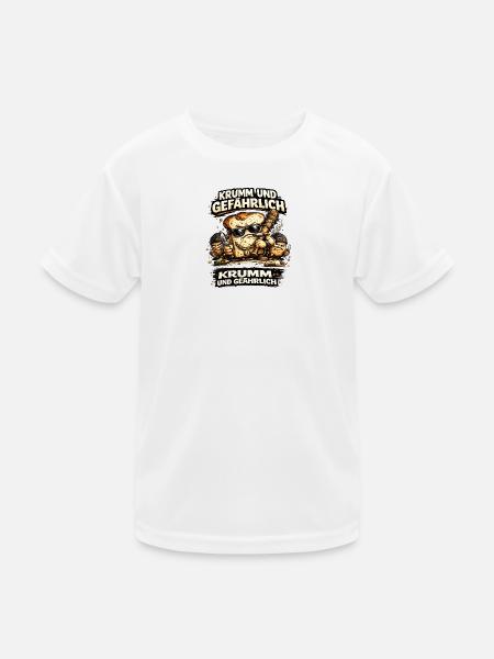 Krumm und Gefährlich Brot Fun Shirt - Kinder Funktions-T-Shirt - Weiß - Vorne