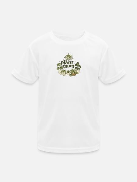 Plant Mom Vintage Pflanzenliebe - Kinder Funktions-T-Shirt - Weiß - Vorne