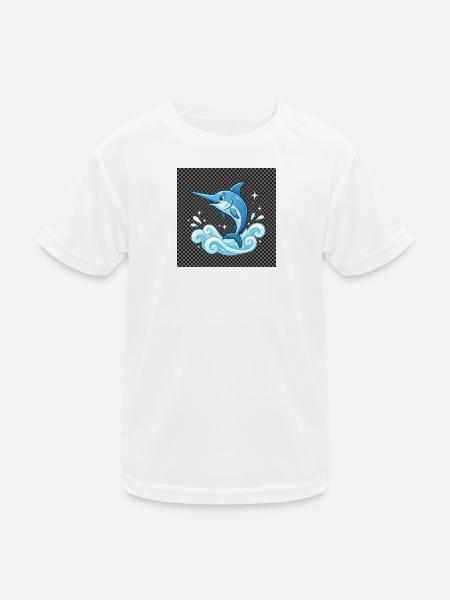 Motif de saut de dauphin d’eau - T-shirt sport Enfant - blanc - Devant