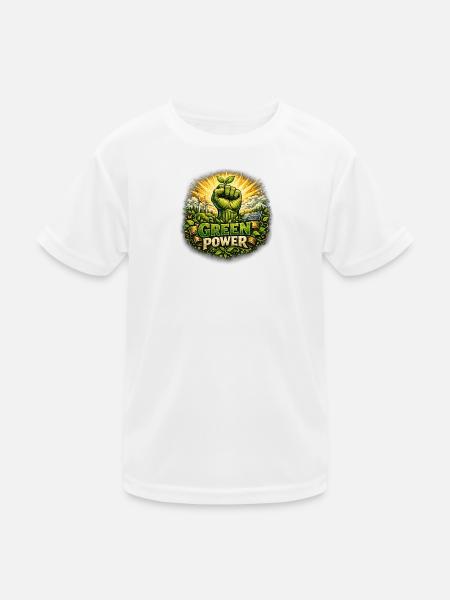 Green Power : Poings Focus Environnementaux - T-shirt sport Enfant - blanc - Devant