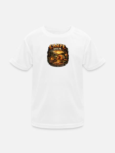 Coucher de soleil sur le feu de camp de Carpe Diem - T-shirt sport Enfant - blanc - Devant