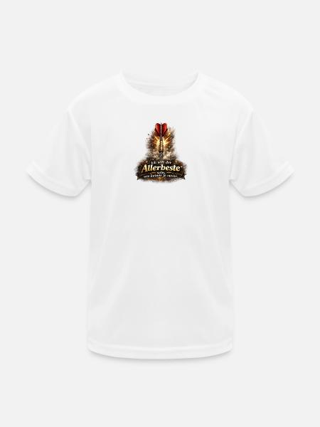 Allerbeste Sein Motiv Dart - Kinder Funktions-T-Shirt - Weiß - Vorne