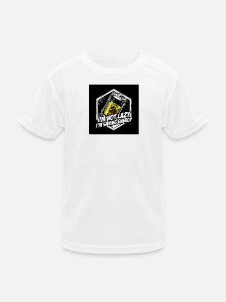 Energiesparheld: Akku Power - Kinder Funktions-T-Shirt - Weiß - Vorne