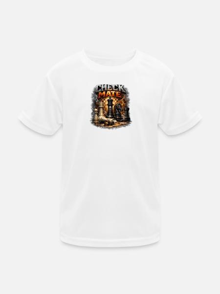 Check Mate: Königliches Schachduell - Kinder Funktions-T-Shirt - Weiß - Vorne