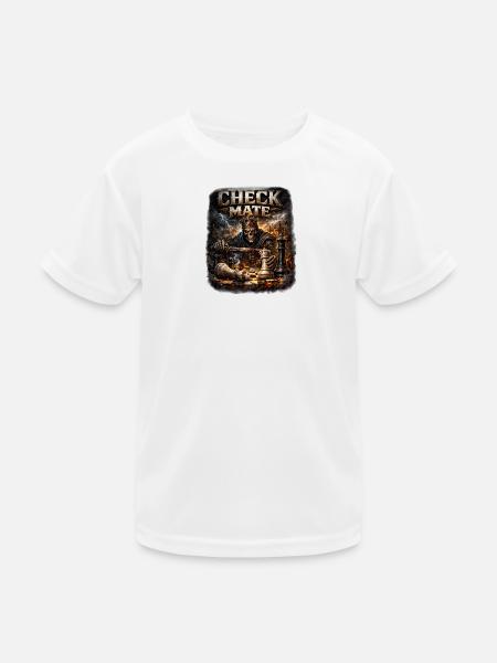 Check Mate Death King on the chessboard - Kids Functional T-Shirt - white - Front