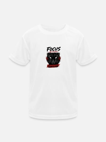 Schwarzer Panther Be Silent Dominate - Kids Functional T-Shirt - white - Front