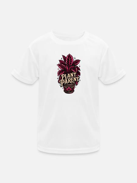 Plant Parent – Neon Calathea Pflanzen Design - Kinder Funktions-T-Shirt - Weiß - Vorne