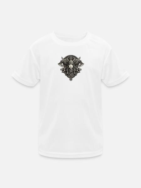 Walküre-Wolfswappen - Kinder Funktions-T-Shirt - Weiß - Vorne
