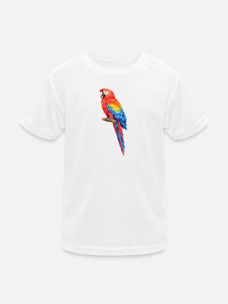Vibrant parrot coloring - Kids Functional T-Shirt - white - Front