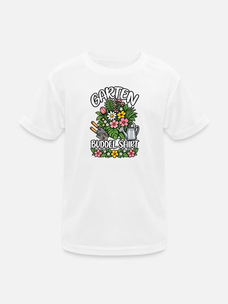 Garden manager digging - Kids Functional T-Shirt - white - Front