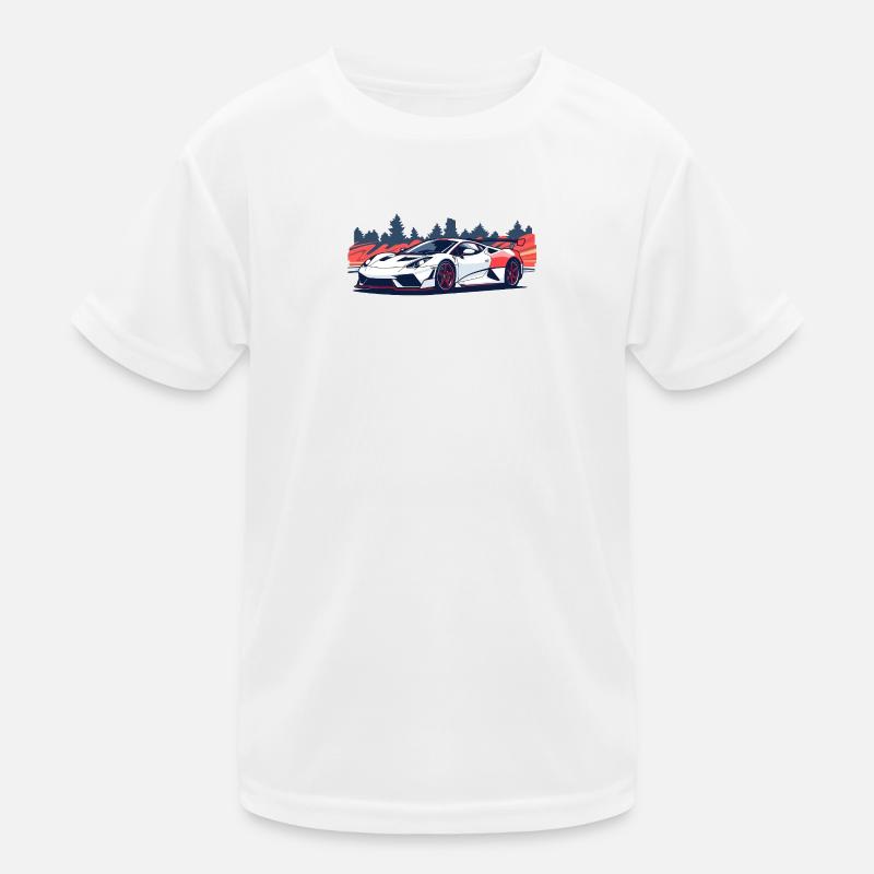 Racing supercar with a red accent - Kids Functional T-Shirt - white