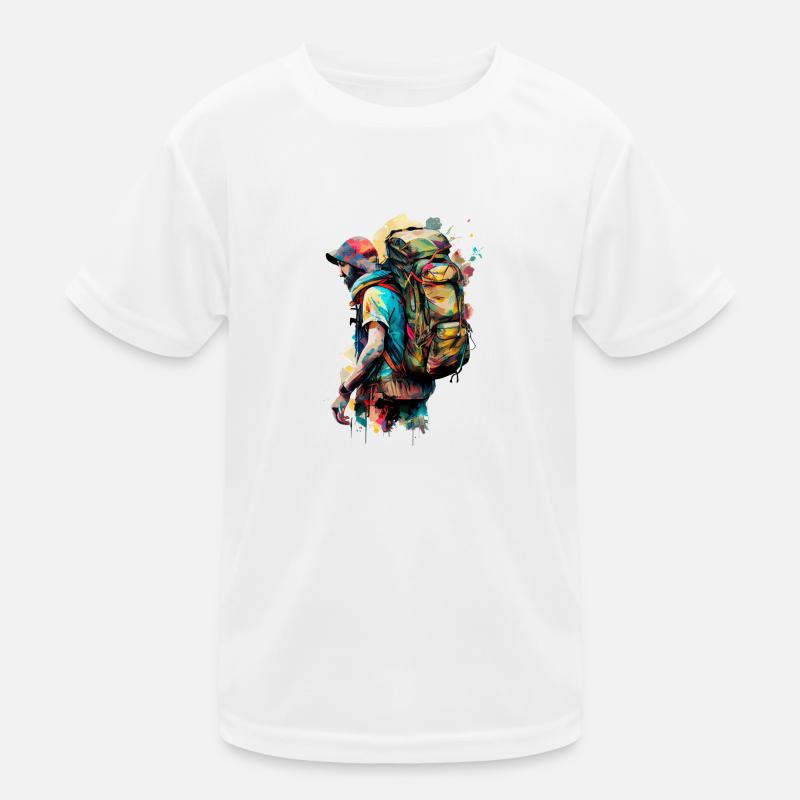 Graffiti Backpacker Design Kinder Funktions-T-Shirt