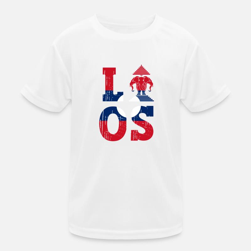 Laos Lao Laotian Flag Elephant Lao I Gift Kids Functional T-Shirt