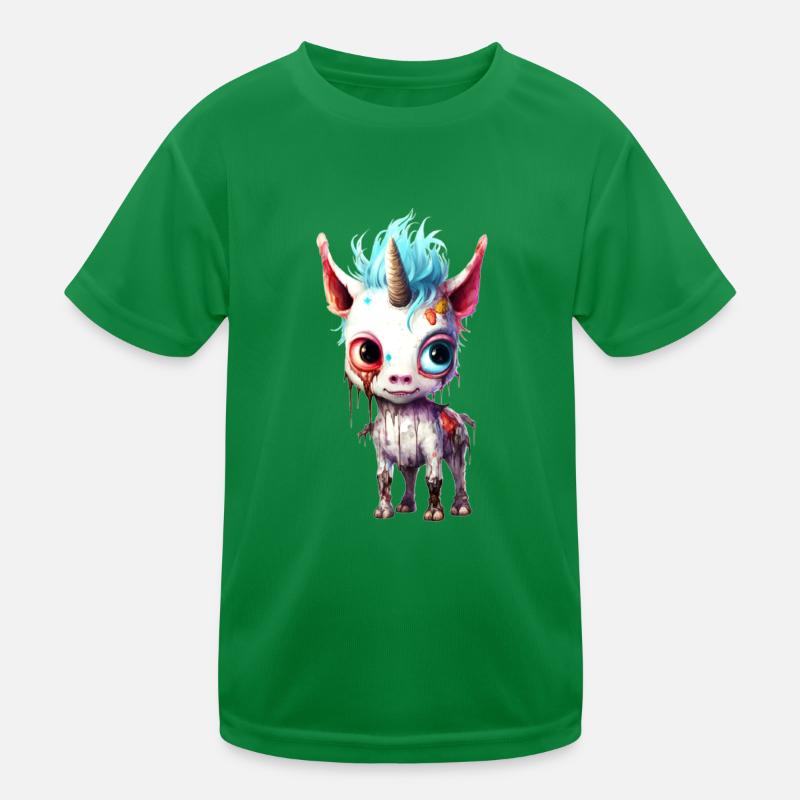 Zombie Einhorn Kinder Funktions-T-Shirt