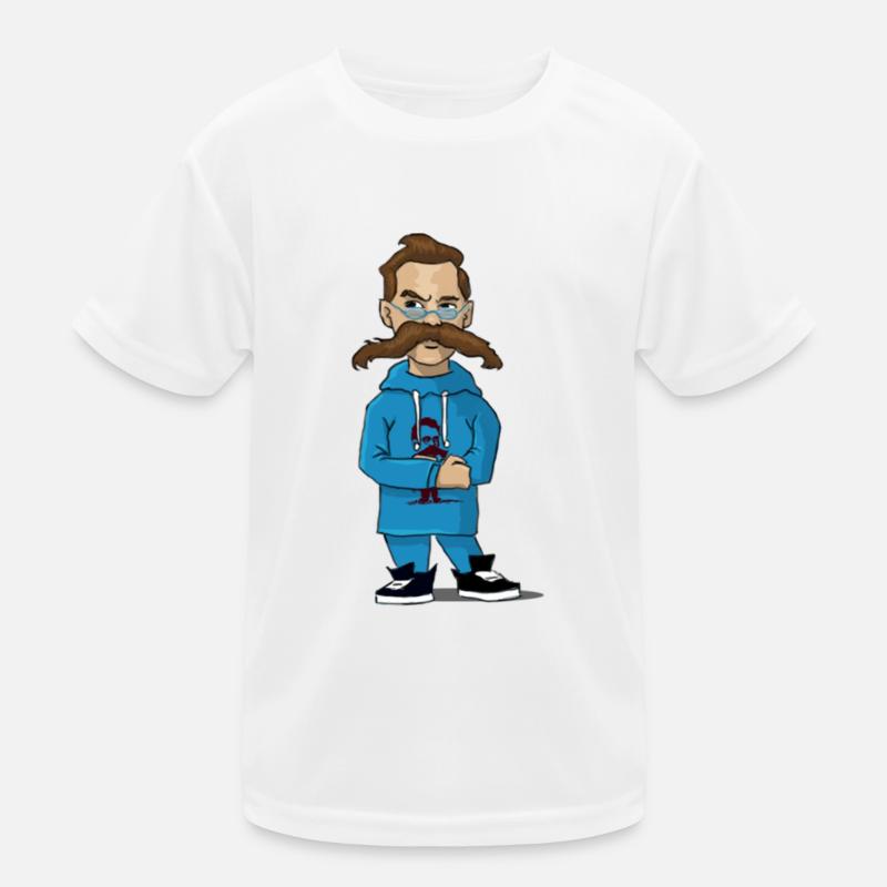 Nietzsche mit blauer Jacke Kinder Funktions-T-Shirt