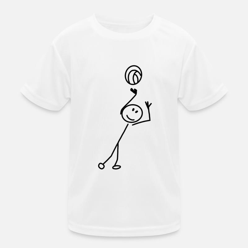 Volleyball stick figures Kids Functional T-Shirt